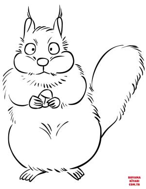 Sincap boyama sayfası, Squirrels coloring page, , squirrels cartoon squirrel with acorn 