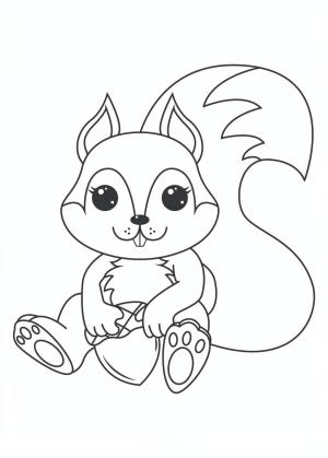 Sincap boyama sayfası, Squirrels coloring page, Oturan Sincap, 