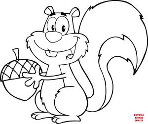 Sincap boyama sayfası, Squirrels coloring page, , squirrels cartoon squirrel holding an acorn 