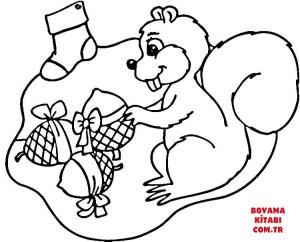 Sincap boyama sayfası, Squirrels coloring page, , squirrels christmas for squirrel 