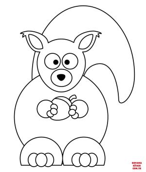 Sincap boyama sayfası, Squirrels coloring page, , squirrels cartoon squirrel with acorn 