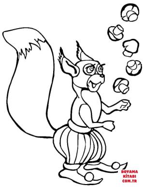 Sincap boyama sayfası, Squirrels coloring page, , squirrels squirrel with mushrooms 