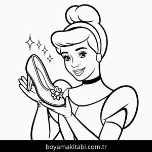 Sindirella boyama sayfası – PDF indir, sevimli karakter