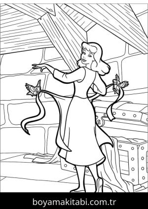Sindirella boyama sayfası – boyama çalışması, yaratıcılığı geliştirir