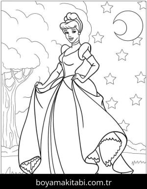 Sindirella boyama sayfası – sevimli karakter, sanatsal çalışma