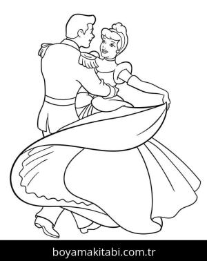 Sindirella boyama sayfası – çizgi film temalı, basit çizim
