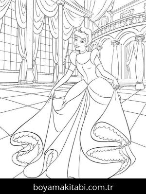 Sindirella boyama sayfası – eğlenceli etkinlik, el becerilerini geliştirir