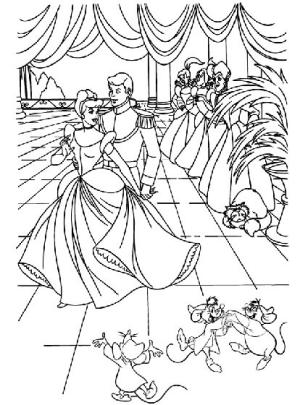 Sindirella boyama sayfası,  coloring page, Sindirella ve Prens Baloda, 