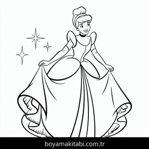 Sindirella boyama sayfası – boyama çalışması, yaratıcılığı geliştirir
