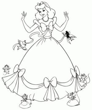 Sindirella boyama sayfası,  coloring page, Sindirella ve Hayvanlar, 