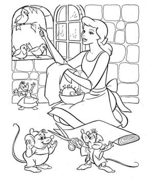 Sindirella boyama sayfası,  coloring page, Sindirella Dikiyor, 