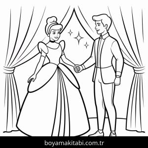 Sindirella boyama sayfası – kolay boyama, eğitici aktivite