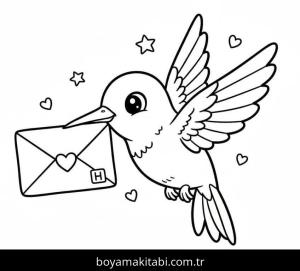 Sinek Kuşu boyama sayfası – çocuk aktivitesi, PDF indir