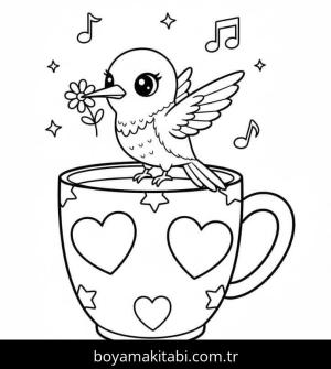Sinek Kuşu boyama sayfası – kolay boyama, eğitici aktivite