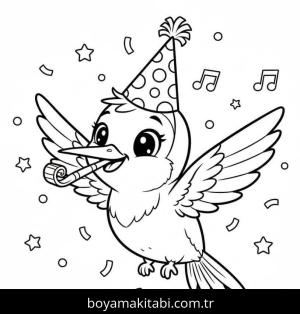 Sinek Kuşu boyama sayfası – kolay boyama, eğitici aktivite