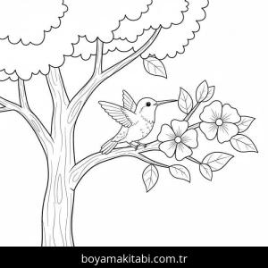 Sinek Kuşu boyama sayfası – eğitici aktivite, yaratıcılık