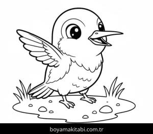 Sinek Kuşu boyama sayfası – PDF indir, sevimli karakter