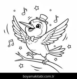 Sinek Kuşu boyama sayfası – PDF indir, sevimli karakter