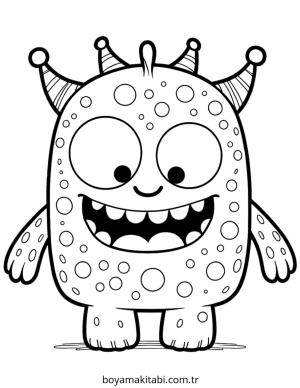 Şirin Canavar boyama sayfası – keyifli zaman, renkli çizimler