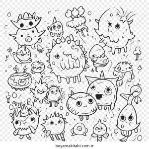 Şirin Canavar boyama sayfası – eğlenceli etkinlik, el becerilerini geliştirir