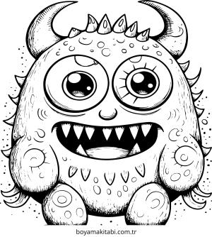 Şirin Canavar boyama sayfası – yaratıcılık, eğlenceli etkinlik