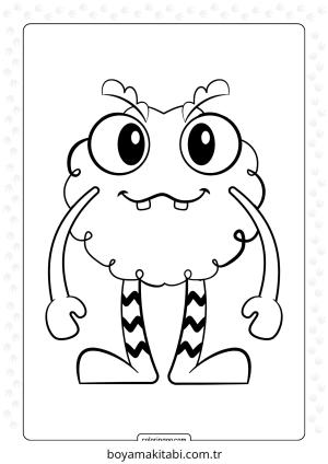 Şirin Canavar boyama sayfası – sevimli karakter, sanatsal çalışma