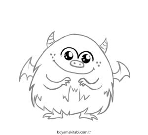 Şirin Canavar boyama sayfası – basit çizim, kolay boyama