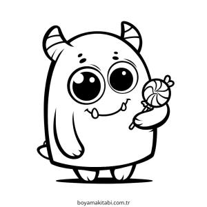 Şirin Canavar boyama sayfası – boyama çalışması, yaratıcılığı geliştirir