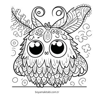 Şirin Canavar boyama sayfası – renkli çizimler, okul öncesi