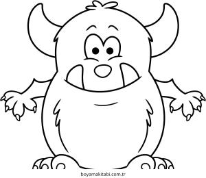 Şirin Canavar boyama sayfası – el becerilerini geliştirir, boyama çalışması