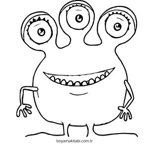 Şirin Canavar boyama sayfası – PDF indir, sevimli karakter