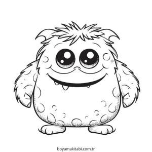 Şirin Canavar boyama sayfası – çizgi film temalı, basit çizim