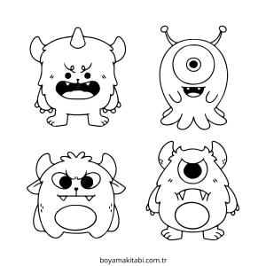 Şirin Canavar boyama sayfası – kolay boyama, eğitici aktivite