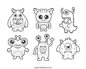 Şirin Canavar boyama sayfası – çocuk aktivitesi, PDF indir