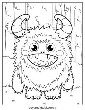 Şirin Canavar boyama sayfası – el becerilerini geliştirir, boyama çalışması