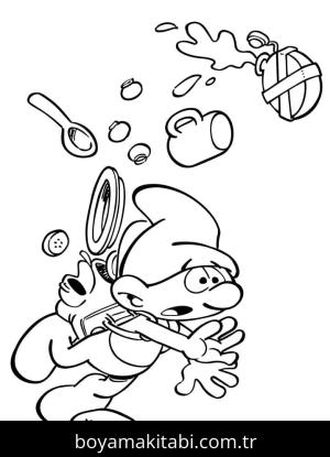 Şirinler boyama sayfası – keyifli zaman, renkli çizimler