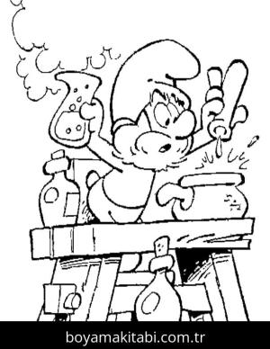 Şirinler boyama sayfası – PDF indir, sevimli karakter