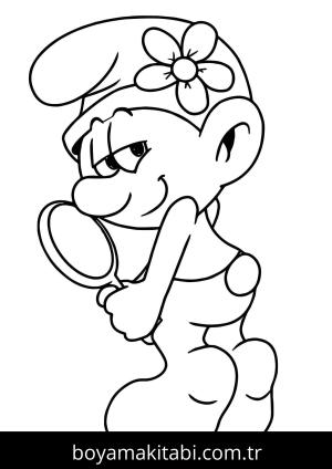 Şirinler boyama sayfası – çizgi film temalı, basit çizim