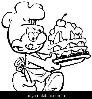 Şirinler boyama sayfası – çocuklar için, çizgi film temalı