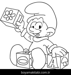 Şirinler boyama sayfası – el becerilerini geliştirir, boyama çalışması