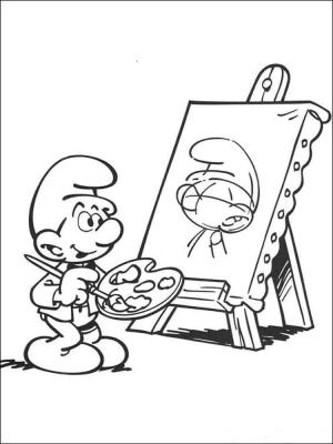 Şirinler boyama sayfası,  coloring page, Sakar Şirin Çizimi, 