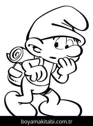 Şirinler boyama sayfası – sevimli karakter, sanatsal çalışma