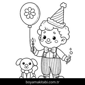 Sirk boyama sayfası – basit çizim, kolay boyama