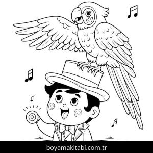 Sirk boyama sayfası – PDF indir, sevimli karakter