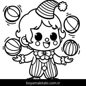 Sirk boyama sayfası – renkli çizimler, okul öncesi