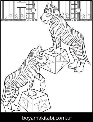 Sirk boyama sayfası – eğlenceli etkinlik, el becerilerini geliştirir