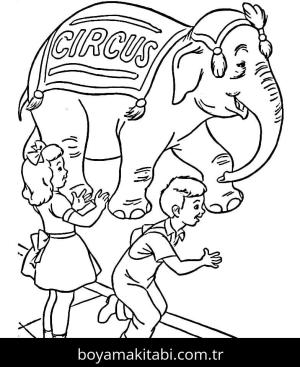Sirk boyama sayfası – keyifli zaman, renkli çizimler