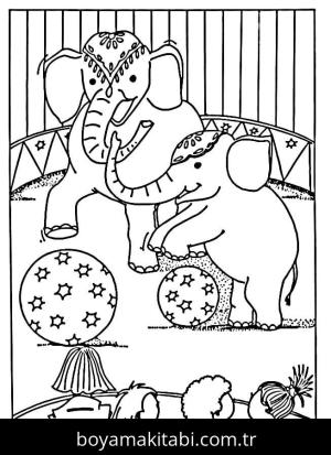 Sirk boyama sayfası – çocuklar için, çizgi film temalı