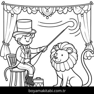 Sirk boyama sayfası – el becerilerini geliştirir, boyama çalışması