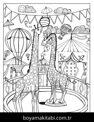 Sirk boyama sayfası – kolay boyama, eğitici aktivite